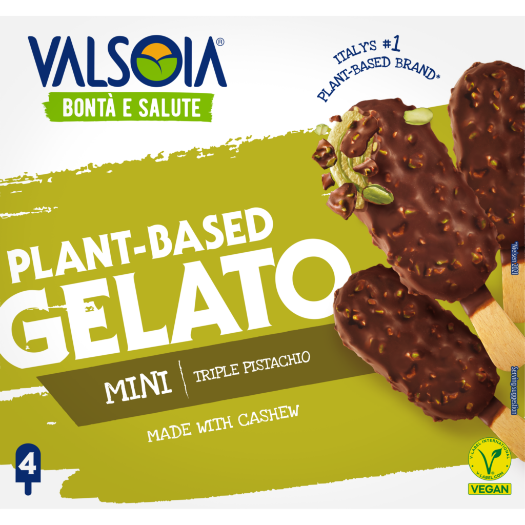 VALSOIA Plant-Based ice cream: triple pistachio stick gelato